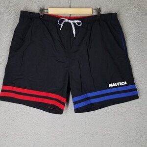 Nautica Swim Trunks Shorts Adult XL Black Brief Lined Beach Casual Vintage Men's